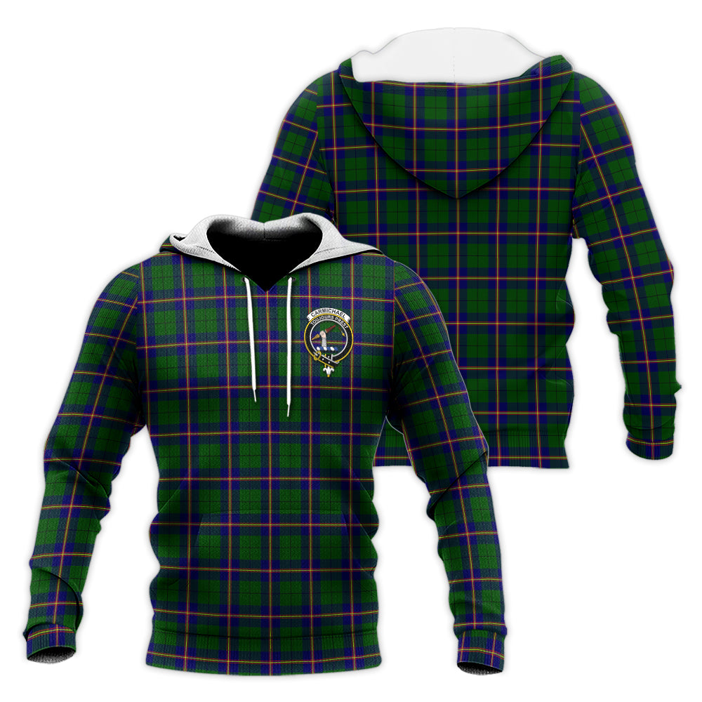 carmichael-modern-tartan-knitted-hoodie-with-family-crest