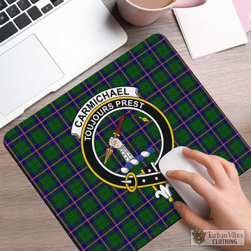Carmichael Modern Tartan Mouse Pad with Family Crest
