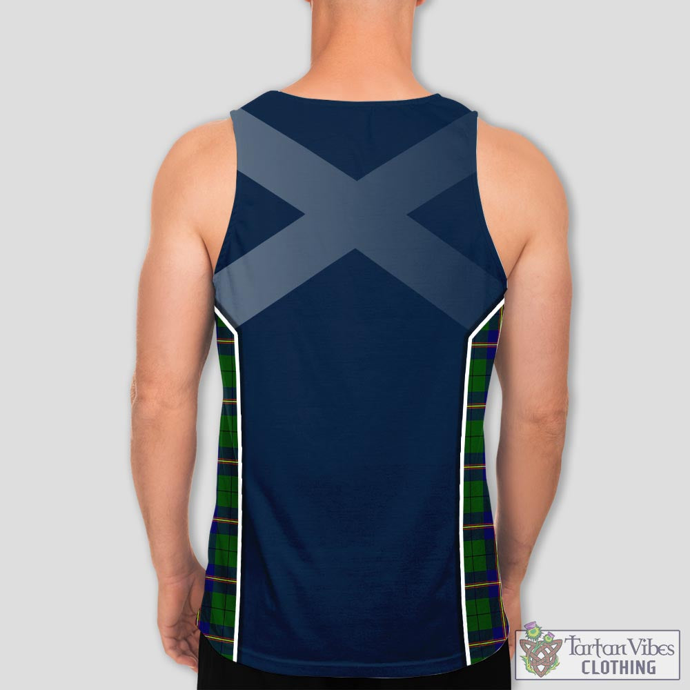 Tartan Vibes Clothing Carmichael Modern Tartan Men's Tanks Top with Family Crest and Scottish Thistle Vibes Sport Style