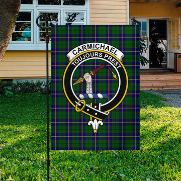 Carmichael Modern Tartan Flag with Family Crest