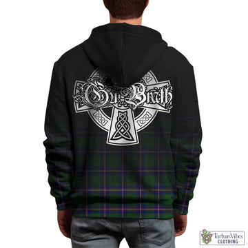Carmichael Modern Tartan Hoodie Featuring Alba Gu Brath Family Crest Celtic Inspired