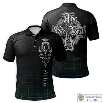 Carmichael Modern Tartan Polo Shirt Featuring Alba Gu Brath Family Crest Celtic Inspired