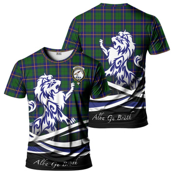 Carmichael Modern Tartan T-Shirt with Alba Gu Brath Regal Lion Emblem