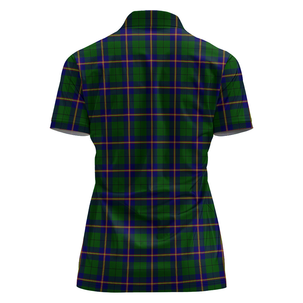 carmichael-modern-tartan-polo-shirt-with-family-crest-for-women