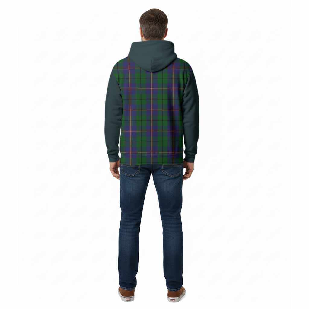 Carmichael Tartan Accent Cotton Hoodie with Family Crest