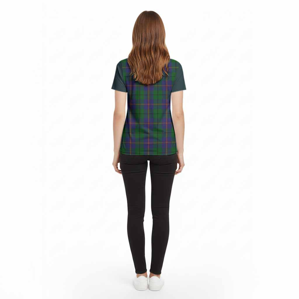Carmichael Tartan Accent Cotton T-shirt with Family Crest