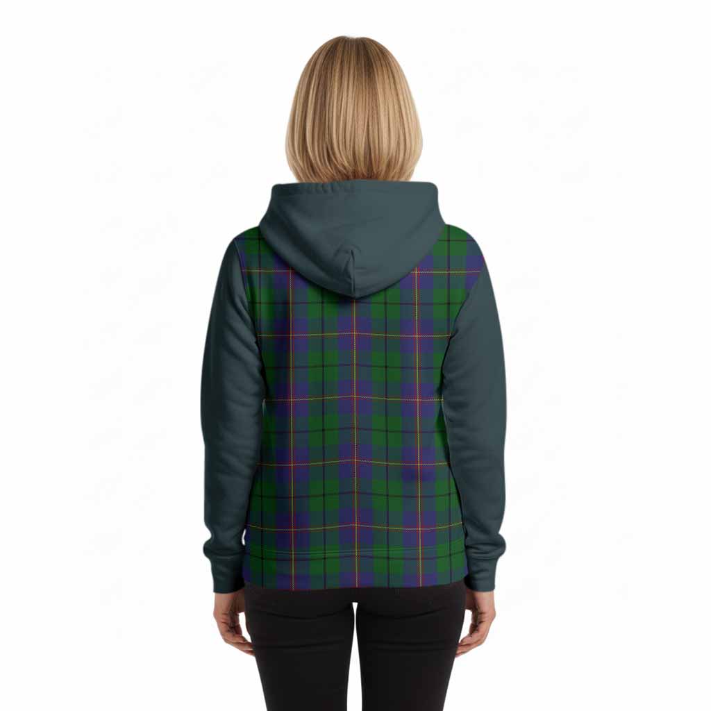 Carmichael Tartan Accent Hoodie with Family Crest