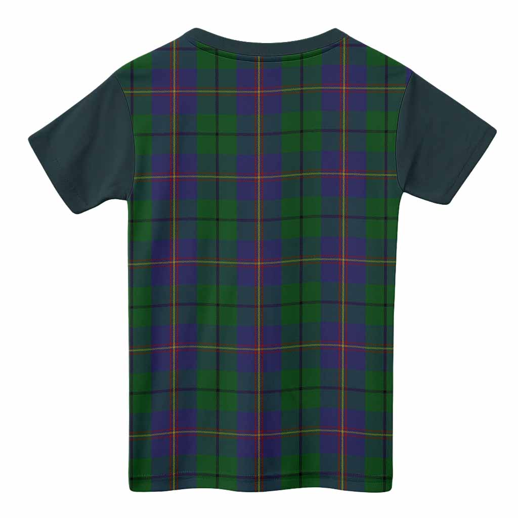 Carmichael Tartan Accent Kid T-shirt with Family Crest