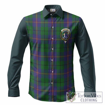 Carmichael Tartan Accent Long Sleeve Button Shirts with Family Crest