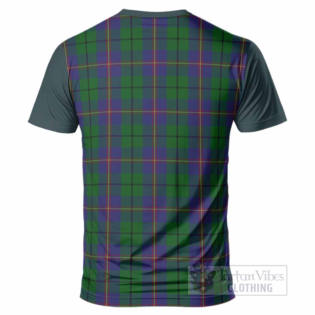 Carmichael Tartan Accent T-Shirt with Family Crest