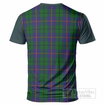 Carmichael Tartan Accent T-Shirt with Family Crest