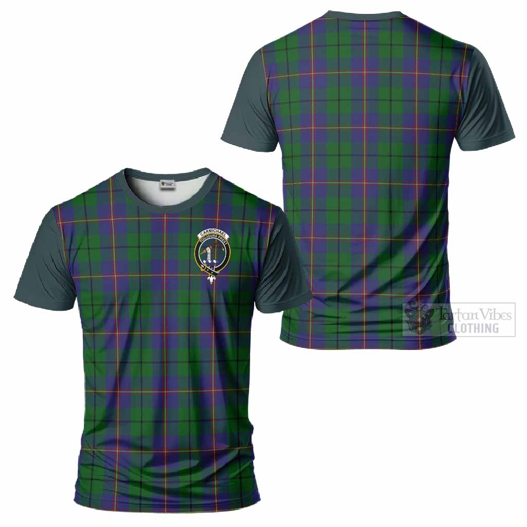 Carmichael Tartan Accent T-Shirt with Family Crest