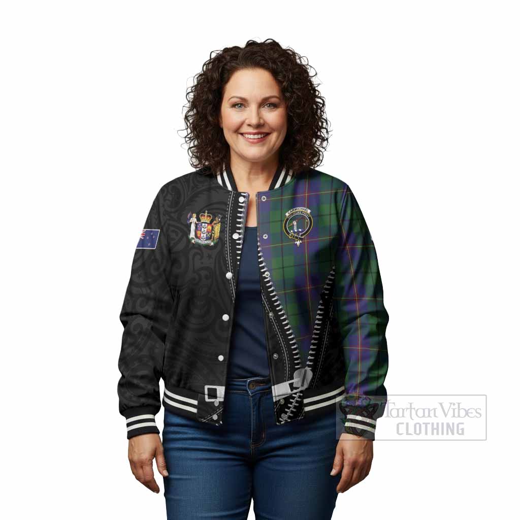 Carmichael Tartan Baseball Jacket New Zealand Pattern Unique Zipper Stylized