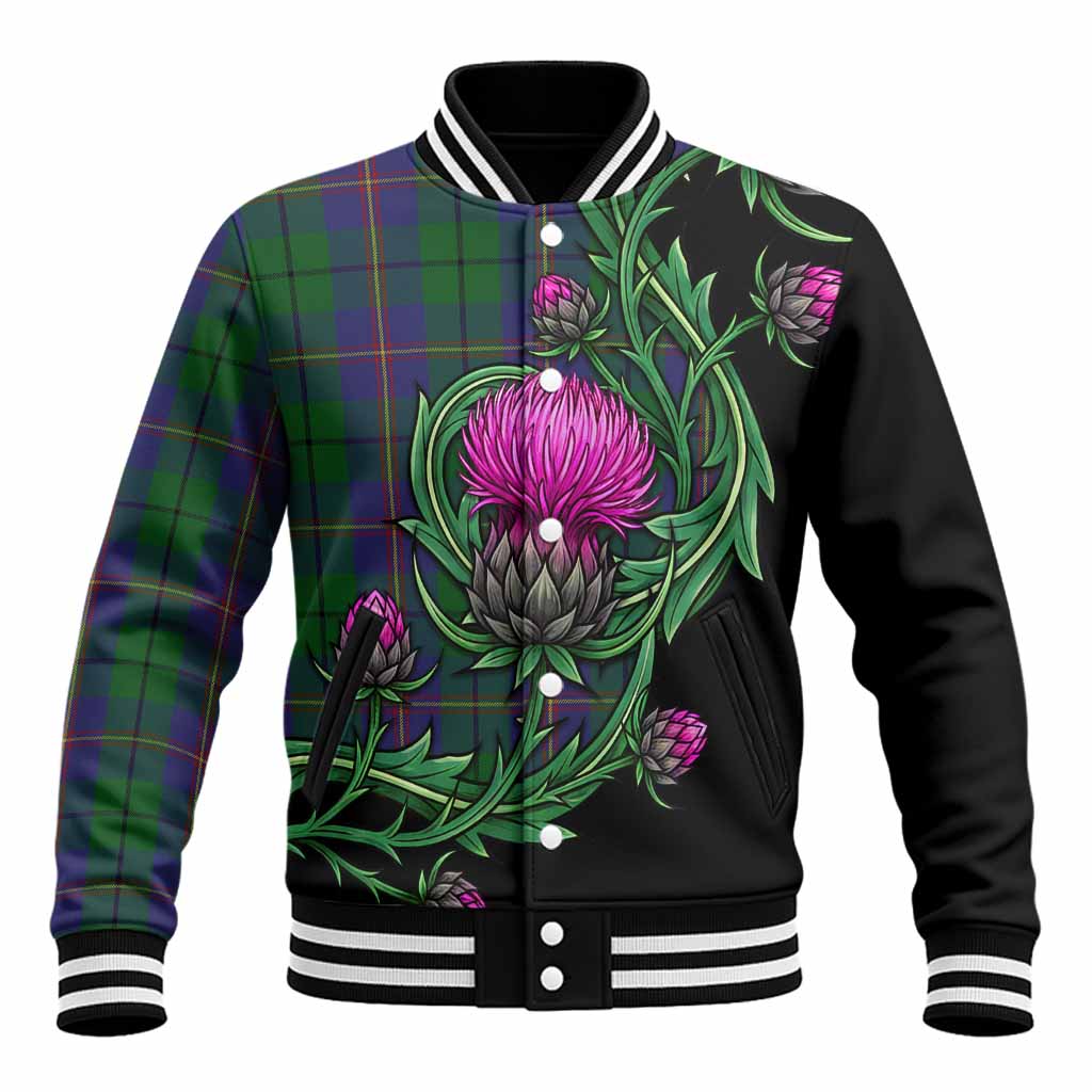 Carmichael Tartan Baseball Jacket Resilient Scottish Thistle Unisex - Tartan Vibes Clothing