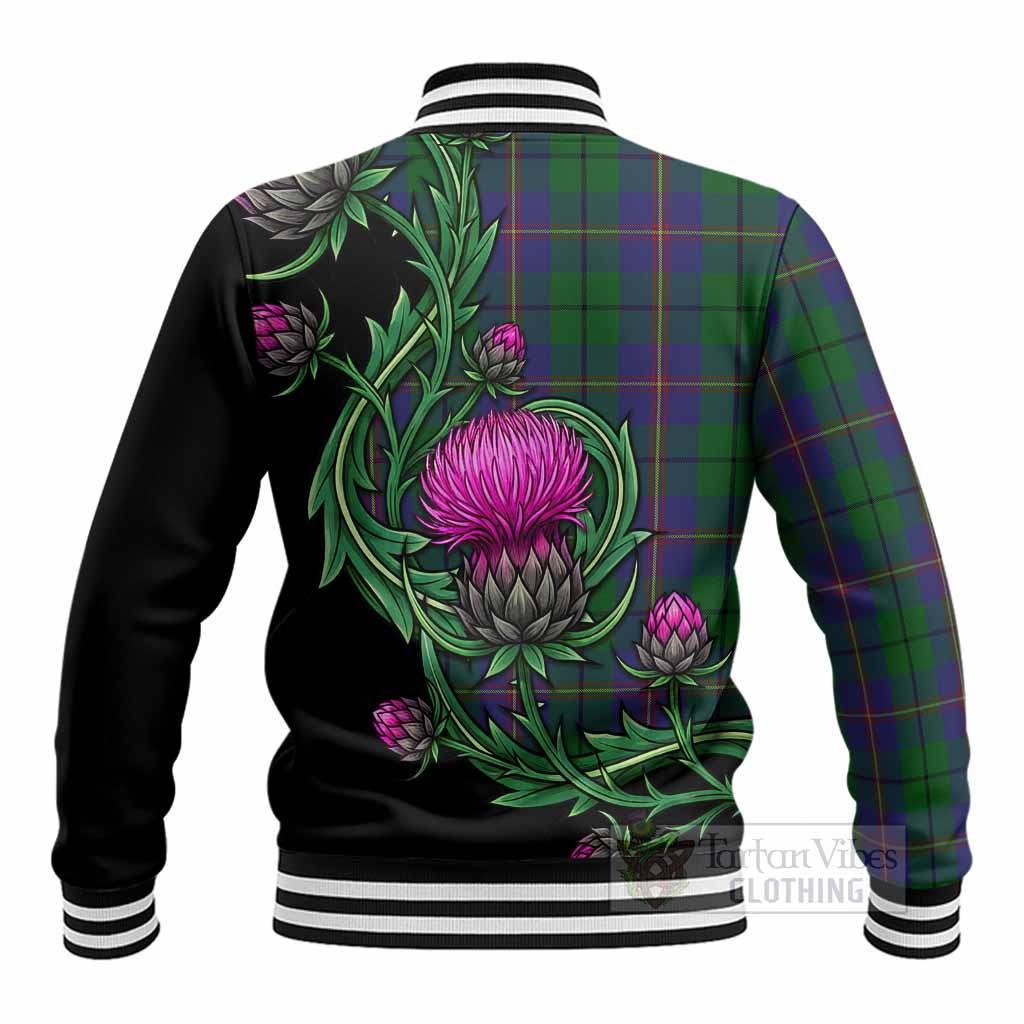 Carmichael Tartan Baseball Jacket Resilient Scottish Thistle - Tartan Vibes Clothing