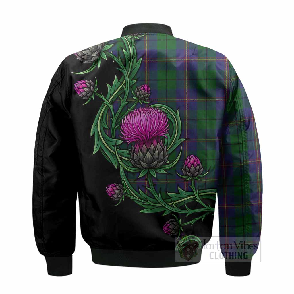 Carmichael Tartan Bomber Jacket Resilient Scottish Thistle - Tartan Vibes Clothing