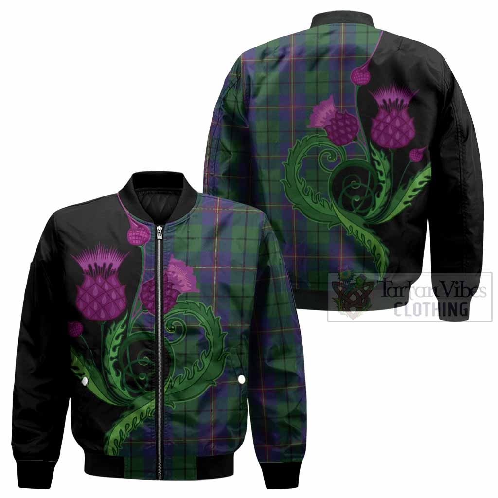 Carmichael Tartan Bomber Jacket Traditional Scottish Thistle