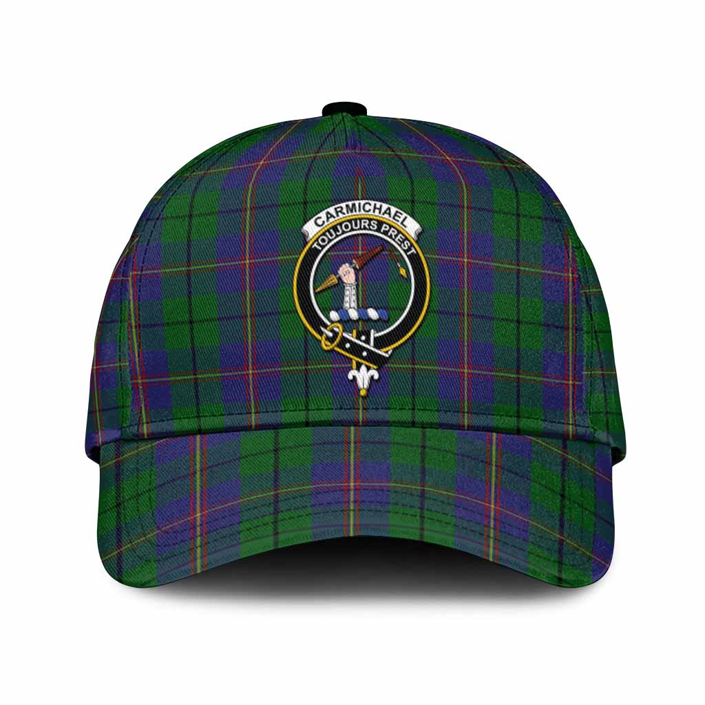 Carmichael Tartan Classic Cap with Family Crest