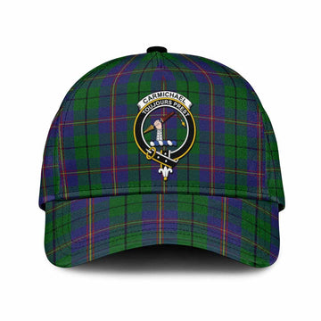 Carmichael Tartan Classic Cap with Family Crest