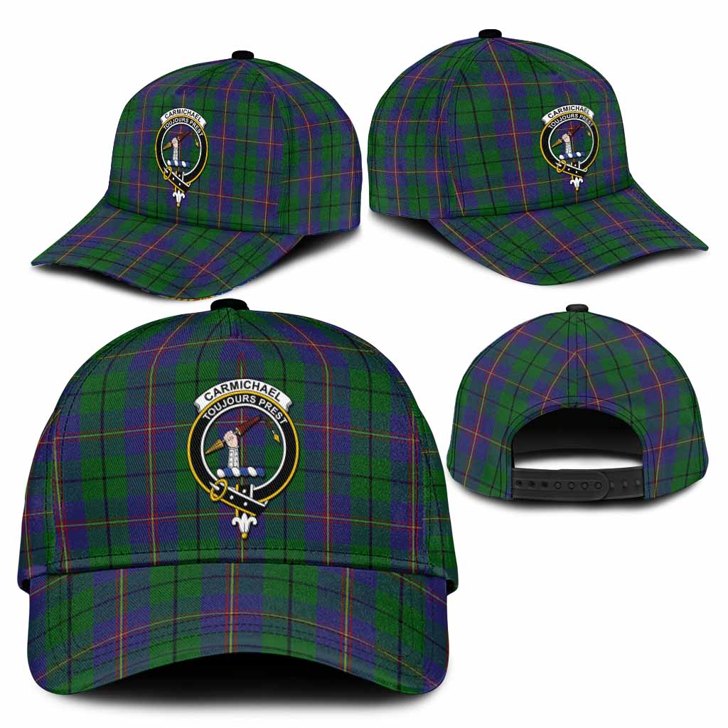 Carmichael Tartan Classic Cap with Family Crest