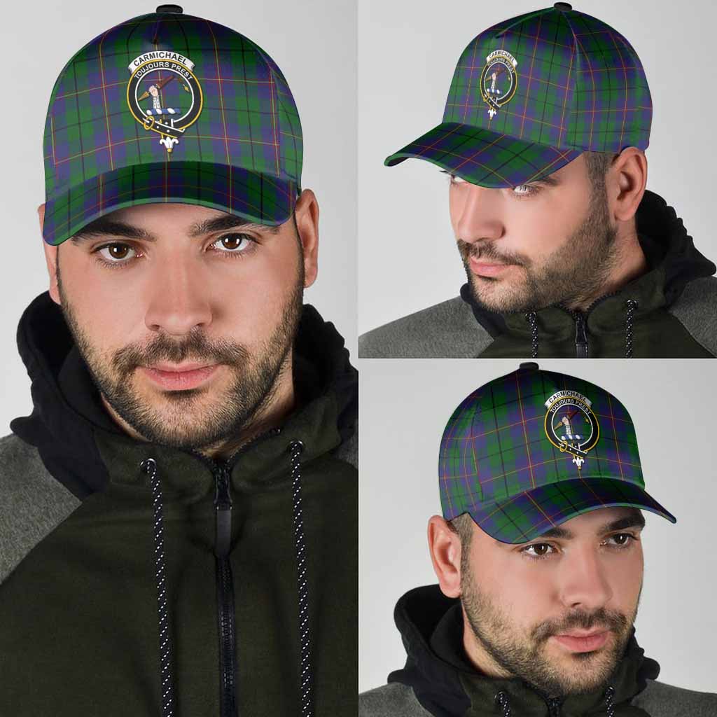Carmichael Tartan Classic Cap with Family Crest