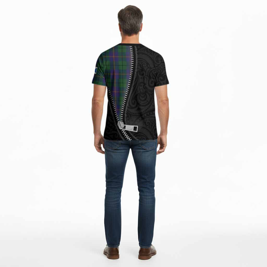 Carmichael Tartan Cotton T-shirt New Zealand Pattern Unique Zipper Stylized