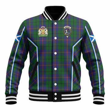 Carmichael Tartan Crest Baseball Jacket Scotland Coat of Arm Flag Style - Tartan Vibes Clothing