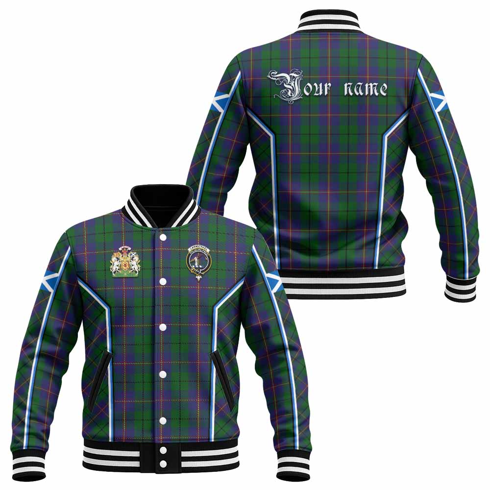 Carmichael Tartan Crest Baseball Jacket Scotland Coat of Arm Flag Style - Tartan Vibes Clothing