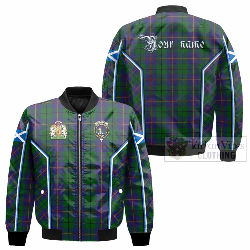Carmichael Tartan Crest Bomber Jacket Scotland Coat of Arm Flag Style - Tartan Vibes Clothing