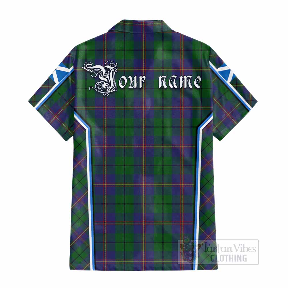 Carmichael Tartan Crest Cotton Hawaiian Shirt Scotland Coat of Arm Flag Style - Tartan Vibes Clothing