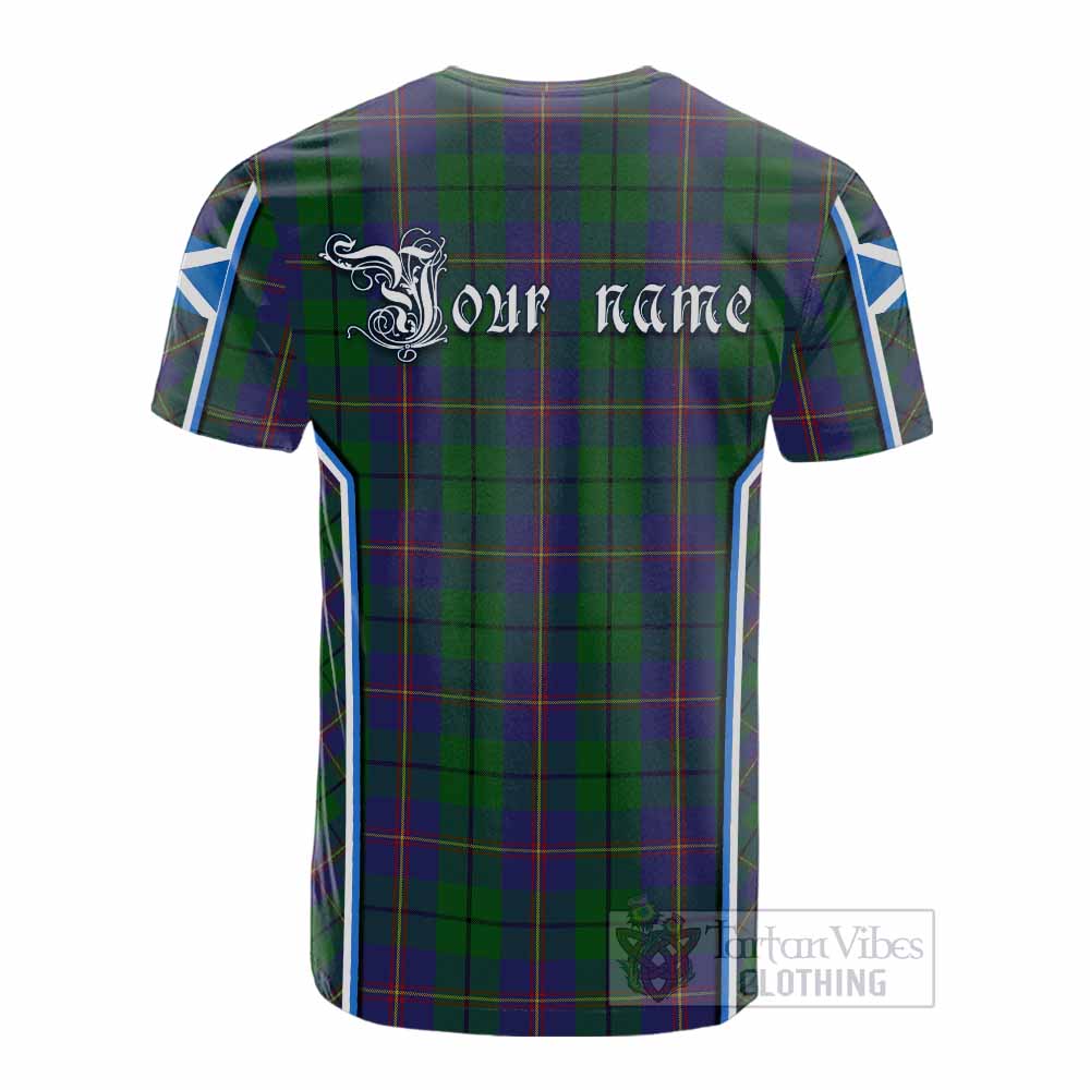 Carmichael Tartan Crest Cotton T-shirt Scotland Coat of Arm Flag Style - Tartan Vibes Clothing