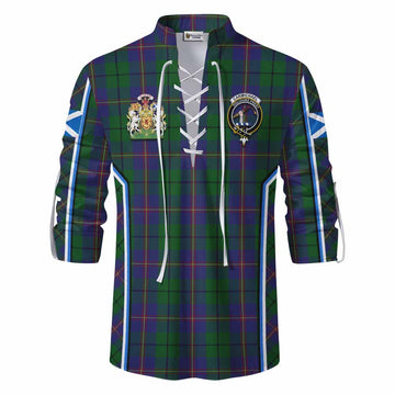 Carmichael Tartan Crest Ghillie Kilt Shirt Scotland Coat of Arm Flag Style - Tartan Vibes Clothing