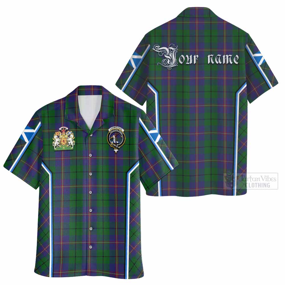 Carmichael Tartan Crest Hawaiian Shirt Scotland Coat of Arm Flag Style - Tartan Vibes Clothing