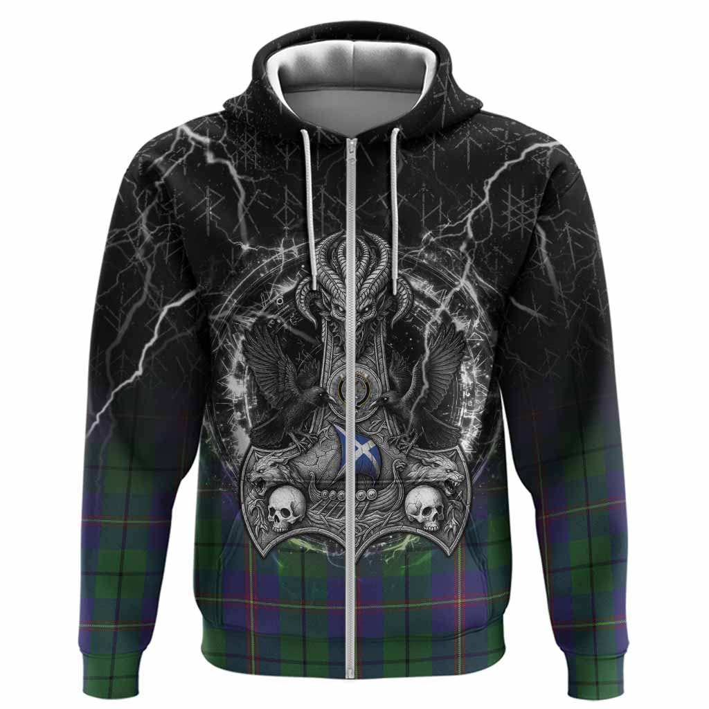 Carmichael Tartan Crest Hoodie Celtic Odin's Raven Legacy