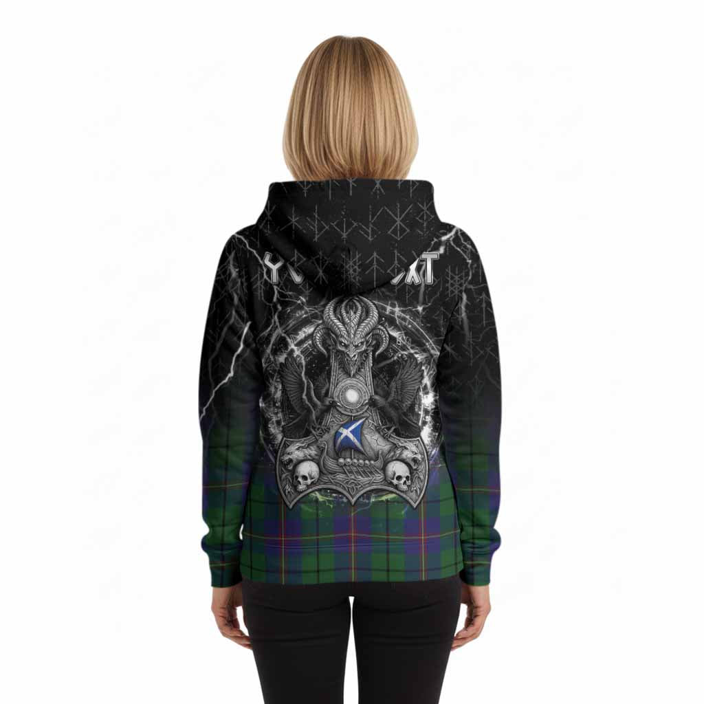 Carmichael Tartan Crest Hoodie Celtic Odin's Raven Legacy