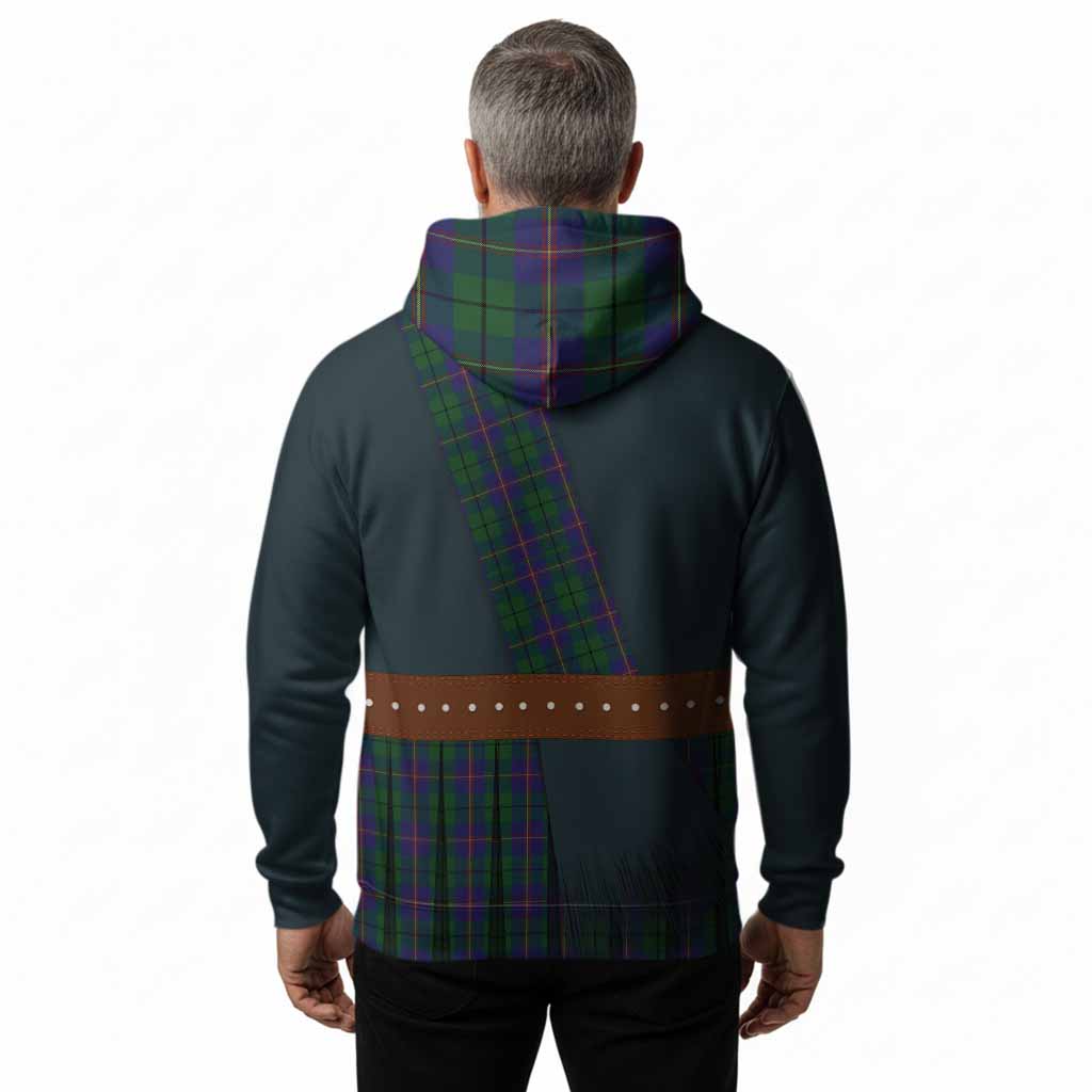 Carmichael Tartan Crest Hoodie Kilt Costume Style