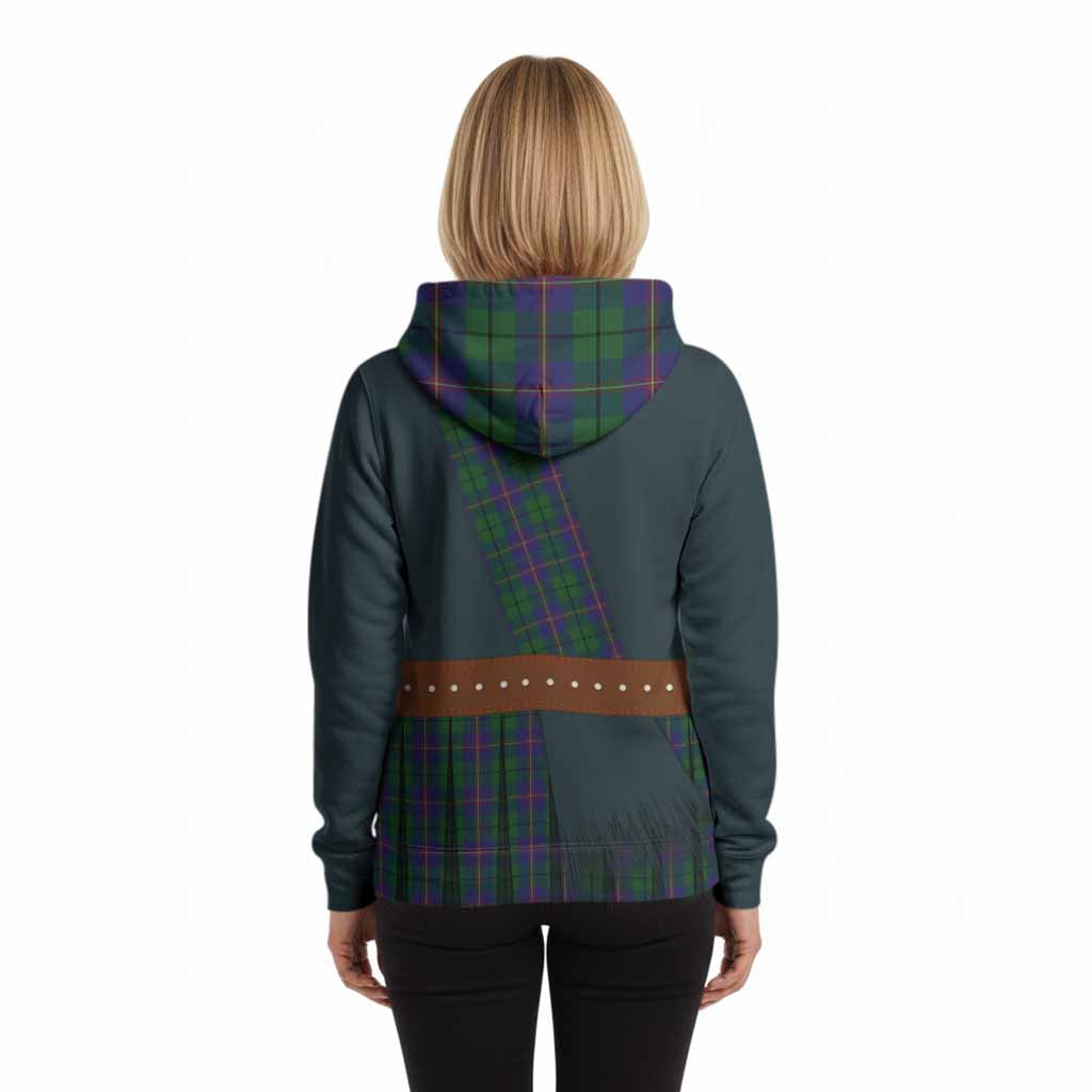 Carmichael Tartan Crest Hoodie Kilt Costume Style