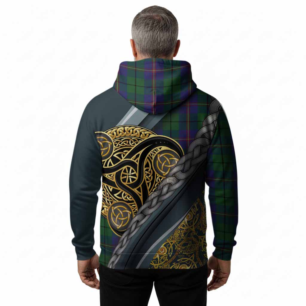 Carmichael Tartan Crest Hoodie Scottish Triskele Celtic