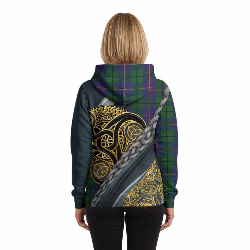 Carmichael Tartan Crest Hoodie Scottish Triskele Celtic