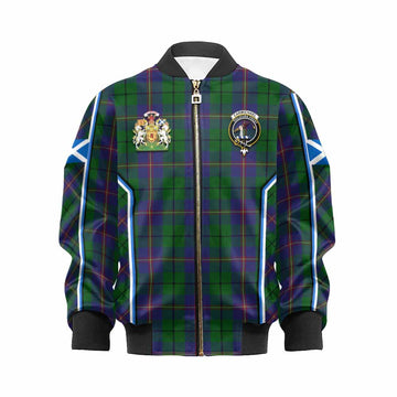 Carmichael Tartan Crest Kid Bomber Jacket Scotland Coat of Arm Flag Style - Tartan Vibes Clothing