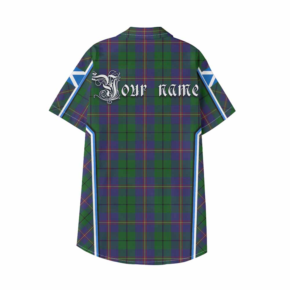 Carmichael Tartan Crest Kid Hawaiian Shirt Scotland Coat of Arm Flag Style - Tartan Vibes Clothing