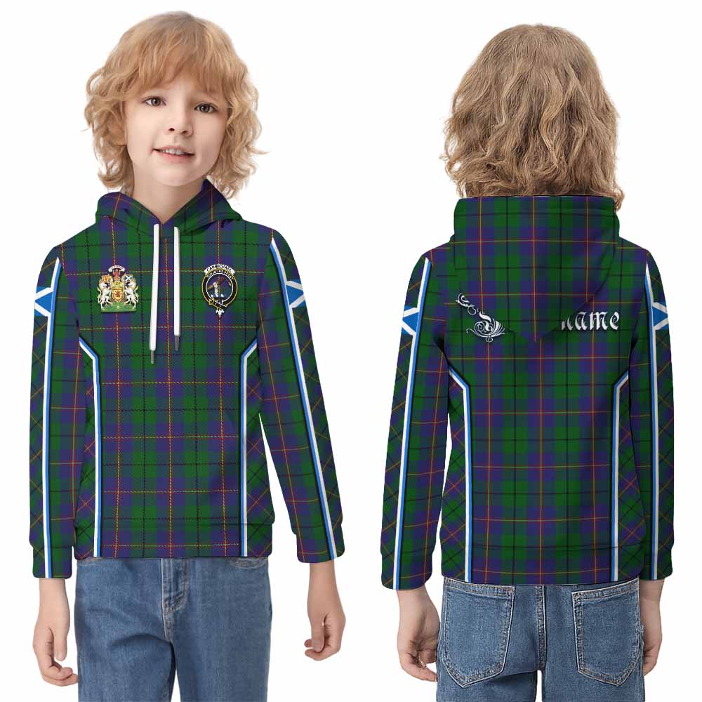 Carmichael Tartan Crest Kid Hoodie Scotland Coat of Arm Flag Style - Tartan Vibes Clothing