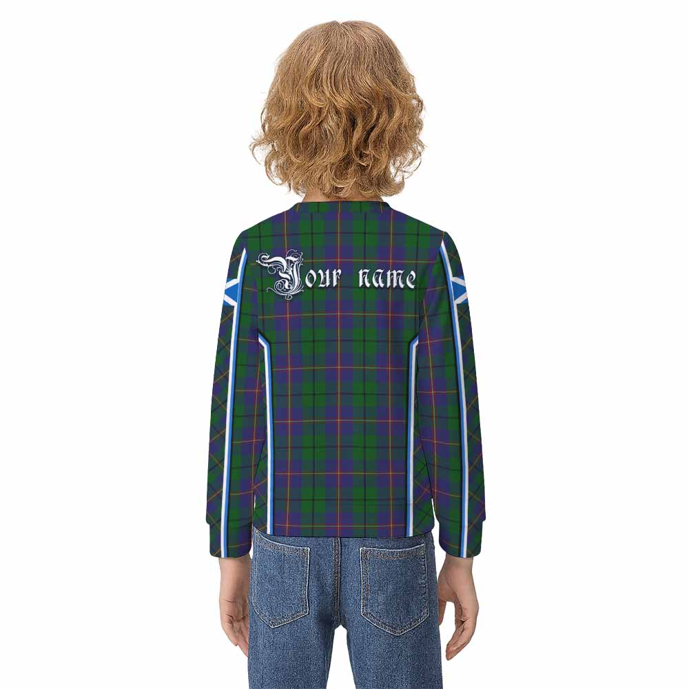 Carmichael Tartan Crest Kid Knitted Sweatshirt Scotland Coat of Arm Flag Style - Tartan Vibes Clothing