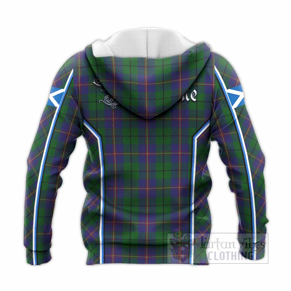 Carmichael Tartan Crest Knitted Hoodie Scotland Coat of Arm Flag Style - Tartan Vibes Clothing