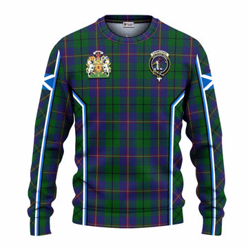 Carmichael Tartan Crest Knitted Sweater Scotland Coat of Arm Flag Style - Tartan Vibes Clothing