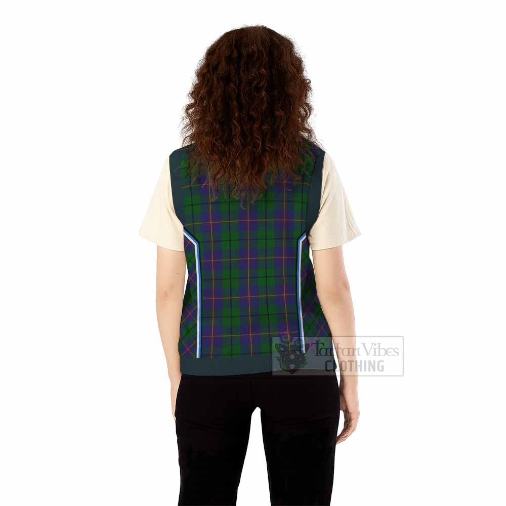 Carmichael Tartan Crest Knitted V-Neck Vest Scotland Coat of Arm Flag Style - Tartan Vibes Clothing