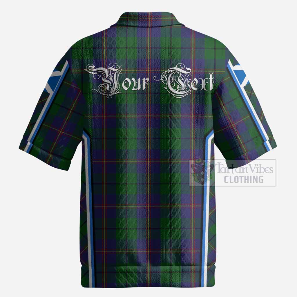 Carmichael Tartan Crest Men’s Polo Sweater Top Scotland Coat of Arm Flag Style