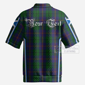 Carmichael Tartan Crest Men’s Polo Sweater Top Scotland Coat of Arm Flag Style