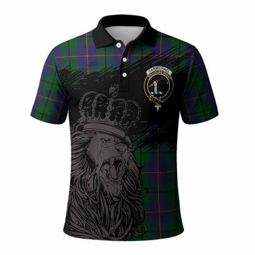 Carmichael Tartan Crest Polo Shirt Crowned Lion Heritage Style
