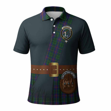 Carmichael Tartan Crest Polo Shirt Kilt Costume Style